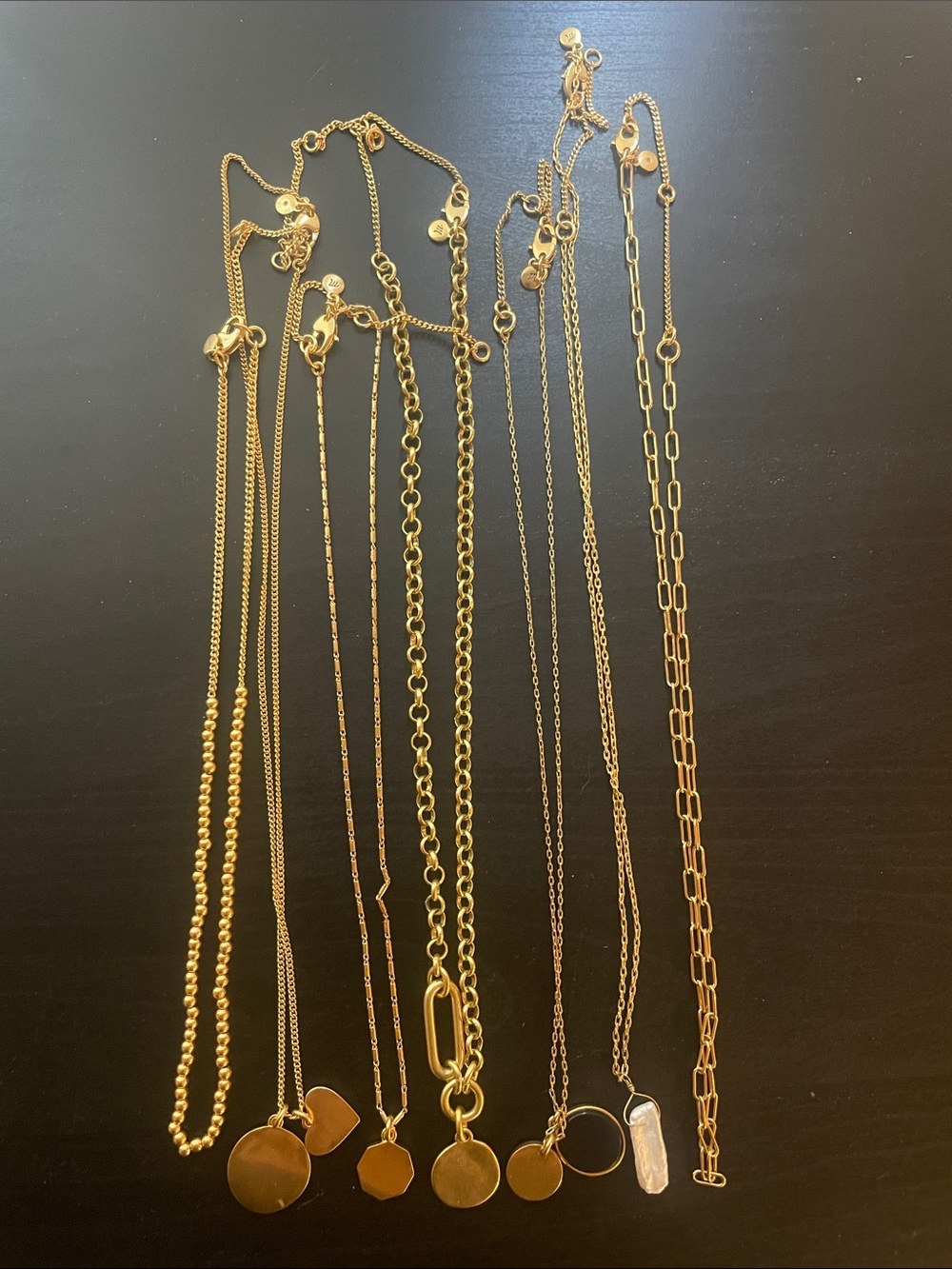 Madewell Gold Pendant Layering Necklace Set - Women Jewelry